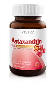 Vistra Astaxanthin 6 mg 30 แคปซูล — ผลิตภัณฑ์เสริมอาหารสารต้านอนุมูลอิสระแอสตาแซนธินที่ช่วยบำรุงผิวพรรณ ดูแลดวงตา และสนับสนุนระบบภูมิคุ้มกัน เหมาะสำหรับผู้ที่ต้องการดูแลสุขภาพโดยรวมอย่างครบถ้วน