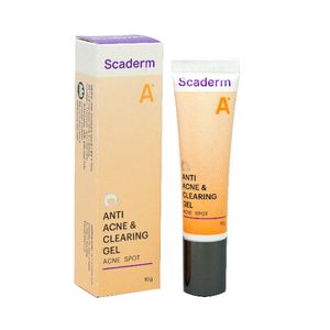 Scaderm Anti Acne & Clearing Gel 10g เจลแต้มสิวเนื้อใส ซึมไว ช่วยลดสิวอุดตันและสิวอักเสบ พร้อมผลัดสิวให้แห้งเร็ว เหมาะสำหรับผิวที่เป็นสิวบ่อยและผิวบอบบาง