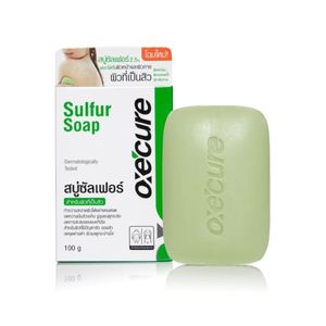 Oxe’cure Sulfur Soap 100g สบู่ซัลเฟอร์ช่วยทำความสะอาดผิวอย่างล้ำลึก ควบคุมความมัน ลดแบคทีเรียและสิว ใช้ได้ทั้งผิวหน้าและผิวกาย พร้อมบำรุงให้ผิวแข็งแรง สุขภาพดี