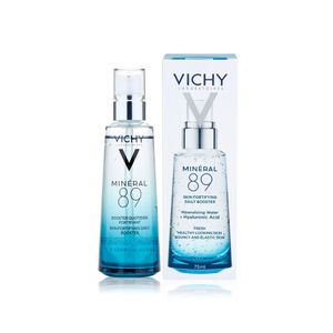 VICHY Mineral 89 75ml พรีเซรั่มน้ำแร่เข้มข้น 89% ผสานไฮยาลูรอนิคแอซิด เติมความชุ่มชื้นให้ผิวอิ่มน้ำ พร้อมเสริมเกราะผิวให้แข็งแรงและเรียบเนียน เหมาะสำหรับทุกสภาพผิว โดยเฉพาะผิวบอบบางแพ้ง่าย