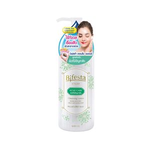 Bifesta Acne Care Cleansing Lotion 300ml คลีนซิ่งโลชั่นสูตรน้ำทำความสะอาดเมคอัพและสิ่งสกปรกได้อย่างหมดจด พร้อมช่วยลดการเกิดสิวและอักเสบ อ่อนโยนต่อผิวแพ้ง่ายและไม่ทำให้ผิวแห้งตึง