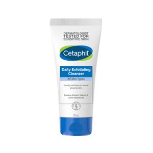 Cetaphil Daily Exfoliating Cleanser 178ml คลีนเซอร์สครับอ่อนโยนสำหรับผิวหน้า ช่วยขจัดสิ่งสกปรก ความมัน และเซลล์ผิวที่ตายแล้ว พร้อมคืนความเนียนนุ่ม เหมาะสำหรับผิวบอบบางและแพ้ง่ายโดยเฉพาะ