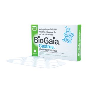 BioGaia Gastrus Chewable Tablets 10 เม็ด โปรไบโอติกแบบเม็ดเคี้ยว ช่วยดูแลสมดุลระบบทางเดินอาหาร เสริมจุลินทรีย์ที่ดีในลำไส้ เหมาะสำหรับเด็กและผู้ใหญ่