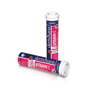 Demosana Vitamin C Strawberry Flavour 20 เม็ด วิตามินซีเม็ดเคี้ยวรสสตรอว์เบอร์รี ช่วยเสริมภูมิคุ้มกัน บำรุงผิวและสุขภาพโดยรวม เหมาะสำหรับทุกวัย รับประทานง่าย