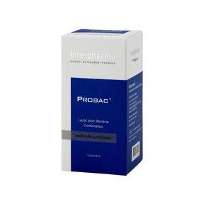 Interpharma Probac7 10s a โปรไบโอติกเสริมอาหาร ช่วยสนับสนุนระบบทางเดินอาหาร ปรับสมดุลจุลินทรีย์ในลำไส้ และส่งเสริมการขับถ่ายให้เป็นปกติ เหมาะสำหรับผู้ที่ใส่ใจสุขภาพลำไส้