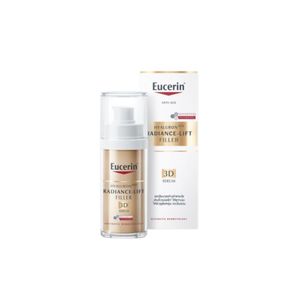 Eucerin Hyaluron Radiance-Lift Filler 3D Serum 30ml เซรั่มลดเลือนริ้วรอยและจุดด่างดำ เติมเต็มริ้วรอยลึกให้ผิวดูเรียบเนียน พร้อมเพิ่มความยืดหยุ่นและชุ่มชื้น เหมาะสำหรับผิวที่เริ่มมีปัญหาสุขภาพผิวตามวัย