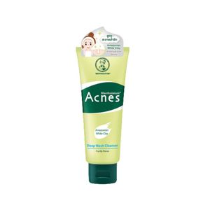 Mentholatum Acnes Deep Cleansing & Whitening Wash 100g โฟมล้างหน้าควบคุมความมัน พร้อมทำความสะอาดล้ำลึกและช่วยให้ผิวดูกระจ่างใส เหมาะสำหรับผิวมันและเป็นสิวง่าย