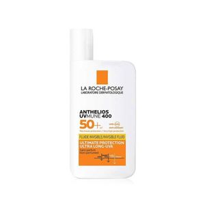 La Roche‑Posay ANTHELIOS UVMUNE400 INVISIBLE FLUID SPF50+ 50ml กันแดดเนื้อฟลูอิดบางเบา ปกป้องผิวจากรังสี UVA/UVB และ Ultra‑Long UVA ด้วยเทคโนโลยี Mexoryl 400 พร้อม Airlicium ช่วยคุมมันและไม่ทิ้งคราบขาว เหมาะสำหรับทุกสภาพผิว