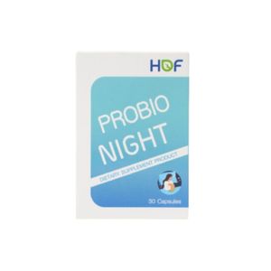 HOF Probio Night โพรไบโอติกเสริมอาหาร 30 แคปซูล ช่วยปรับสมดุลจุลินทรีย์ในระบบทางเดินอาหาร เหมาะสำหรับรับประทานก่อนนอนเพื่อสุขภาพย่อยอาหารและลำไส้ที่ดี