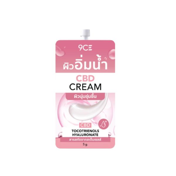 ครีมบำรุงผิวหน้า 9CE CBD Cream 5g ด้วยสารสกัด CBD และส่วนผสมจากธรรมชาติ ช่วยล็อคความชุ่มชื้น ให้ผิวนุ่ม ชุ่มน้ำ ดูเรียบเนียน พร้อมดูแลผิวอย่างอ่อนโยน