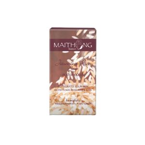สบู่สมุนไพร Maithong Jasmine Rice Herbal Soap 100g สูตรข้าวหอมมะลิและข้าวแดง ช่วยทำความสะอาดสิ่งสกปรก ขจัดเซลล์ผิวเก่า และบำรุงให้ผิวเนียนใส พร้อมเติมความชุ่มชื้น เหมาะสำหรับใช้ทุกวัน