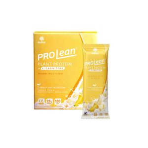 MANA Prolean Banana Milk 10 ซอง โปรตีนจากพืชรสนมกล้วยอร่อย ช่วยเสริมโปรตีนครบถ้วนเพื่อการสร้างกล้ามเนื้อ ฟื้นฟูร่างกายและสุขภาพโดยรวม เหมาะสำหรับใช้ก่อนหรือหลังออกกำลังกาย