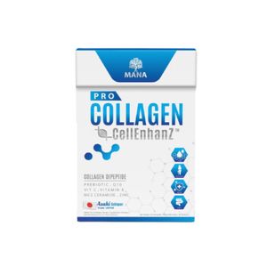 Mana Pro Collagen Cellenhanz 14 ซอง — คอลลาเจนเสริมอาหาร ผสานสารบำรุงเพื่อผิวชุ่มชื้น เรียบเนียน และกระจ่างใส เหมาะสำหรับการดูแลผิวจากภายในทุกวัน