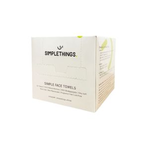 Simplethings Face Towels 60 pcs ผ้าทำความสะอาดหน้าจากใยไผ่นุ่มพิเศษ 60 แผ่น ใช้เช็ดเมคอัพ ซับหน้า หรือใช้กับโทนเนอร์/เอสเซนส์ได้ อ่อนโยนต่อผิว ปราศจากสารเรืองแสงและน้ำหอม เหมาะสำหรับทุกสภาพผิว
