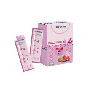 Top Form Vitamin Jelly A + Mixed Berry 10 ซอง — วิตามินเจลลี่รสผลไม้รวมที่ให้วิตามิน A ช่วยบำรุงผิวและเสริมภูมิคุ้มกัน รับประทานง่าย เหมาะสำหรับทุกวัย