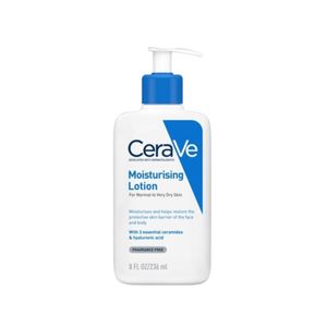 CeraVe Moisturising Lotion 236ml โลชั่นเติมความชุ่มชื้นสูตรอ่อนโยนสำหรับผิวหน้าและผิวกาย ช่วยฟื้นฟูปราการผิวด้วยเซราไมด์และไฮยาลูรอนิค แอซิด เหมาะสำหรับผิวธรรมดาไปจนถึงผิวแห้งและผิวบอบบาง