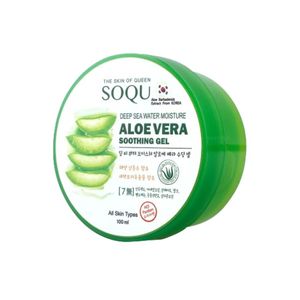 SOQU Deep Sea Water Moisture Aloevera Soothing Gel 100ml เจลว่านหางจระเข้ผสมน้ำแร่ธรรมชาติ เติมความชุ่มชื้นให้ผิวหน้าและผิวกายได้อย่างอ่อนโยน เนื้อบางเบาซึมไว ไม่เหนอะ เหมาะสำหรับทุกสภาพผิว