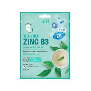 Lalio Tea Tree Zinc B3 Anti Acne Mask 23g แผ่นมาส์กหน้าสูตรลดสิว ช่วยคุมความมัน ลดการอุดตัน พร้อมปลอบประโลมผิวและลดรอยแดง เหมาะสำหรับผิวมันหรือมีปัญหาสิวทั่วไป