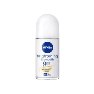 โรลออน NIVEA Brightening & Smooth 8 Super Food Vitamin C 25ml ระงับกลิ่นกายพร้อมบำรุงผิวใต้วงแขนด้วยวิตามินซีจาก 8 ซูเปอร์ฟู้ด ให้ผิวใต้วงแขนแลดูกระจ่างและเรียบเนียน พร้อมการปกป้องยาวนาน