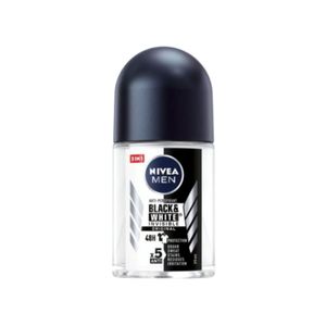 NIVEA MEN Anti-Perspirant Black & White Invisible Original 25ml โรลออนระงับเหงื่อและกลิ่นกายสำหรับผู้ชาย ปกป้องยาวนาน ลดคราบขาวบนเสื้อดำและคราบเหลืองบนเสื้อขาวอย่างมีประสิทธิภาพ
