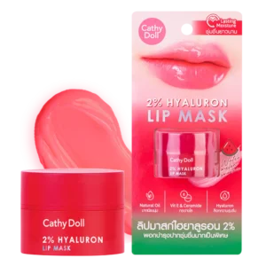 Cathy Doll 2% Hyaluron Lip Mask Watermelon Smoothie 4.5g มาส์กลิปบำรุงริมฝีปากสูตรไฮยาลูรอน 2% ช่วยเติมความชุ่มชื้นให้ปากเนียนนุ่มฉ่ำฟู พร้อมกลิ่นแตงโมละมุน เหมาะสำหรับใช้ทุกวัน