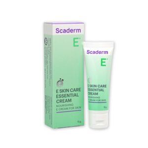 Scaderm E Skin Care Essential Cream 15g ครีมวิตามินอีเข้มข้น DL-Alpha Tocopherol บำรุงผิวให้ชุ่มชื้น ลดการอักเสบ ต้านอนุมูลอิสระ และป้องกันรังสี UV เหมาะสำหรับผิวแห้งและต้องการการบำรุงล้ำลึก